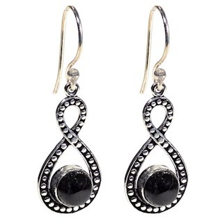 Boucles d oreilles avec tourmaline noir