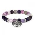 Bracelet fluorite amethyste avec arbre de vie 