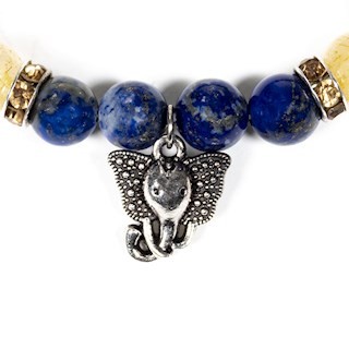 Bracelet lapis lazuli quartz rutile ganesh 2