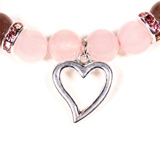 Bracelet quartz rose quartz fraise avec c ur 8mm 2