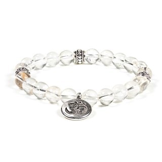 Mala bracelet cristal de roche elastique om