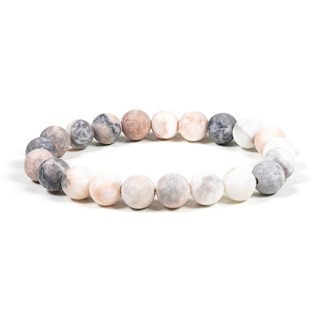 Mala bracelet elastique jaspe rose zebre