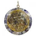 Orgonite pendentif fleur de vie amethyste cristal 