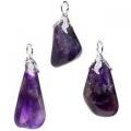 Pendentif pierre gemme amethyste foncee